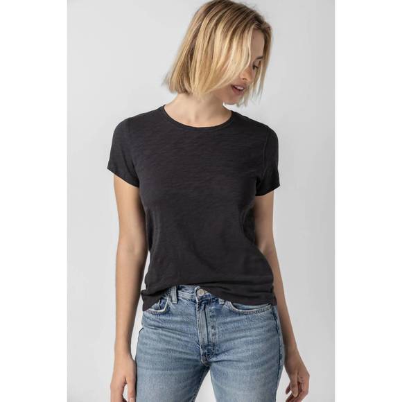 NEW LILLA P short sleeve crewneck tee in black - Picture 3 of 5